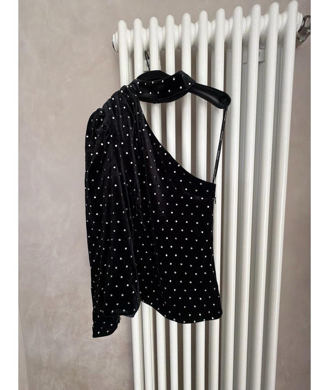 SELF-PORTRAIT Черная бархатная блузы, фото 6