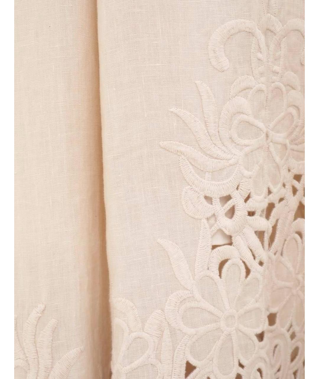 ZIMMERMANN Бежевое льняное повседневное платье, фото 4
