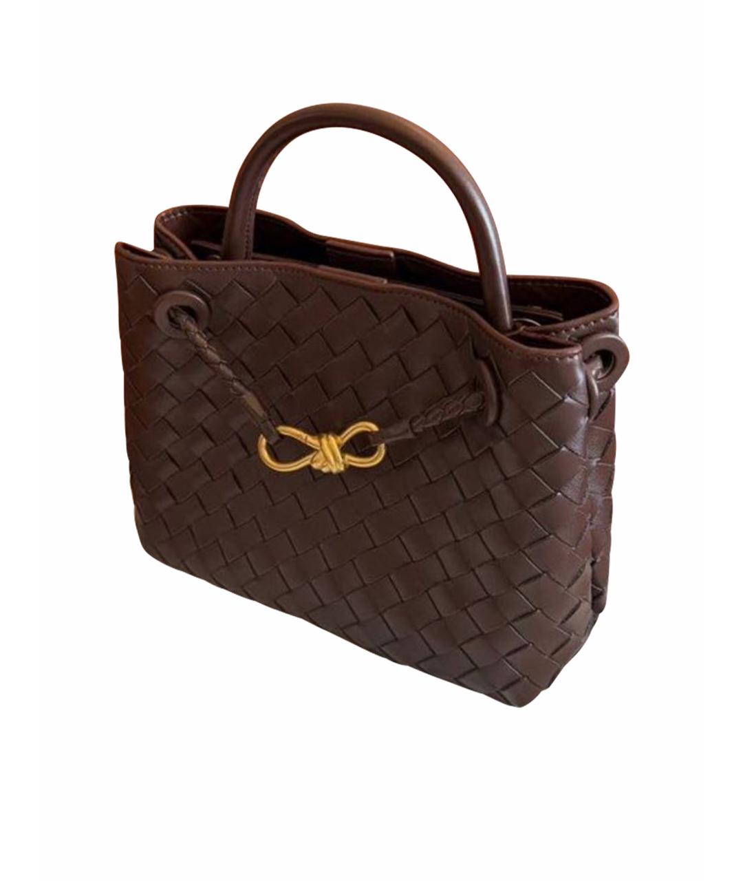 BOTTEGA VENETA Коричневая кожаная сумка с короткими ручками, фото 1