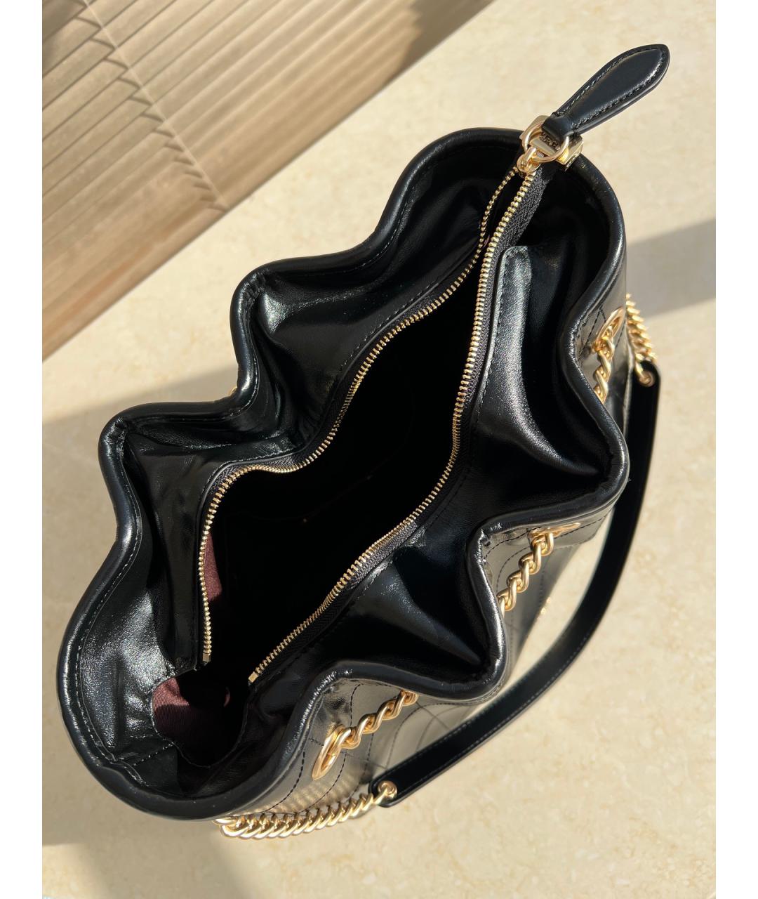 COACH Черная кожаная сумка с короткими ручками, фото 4