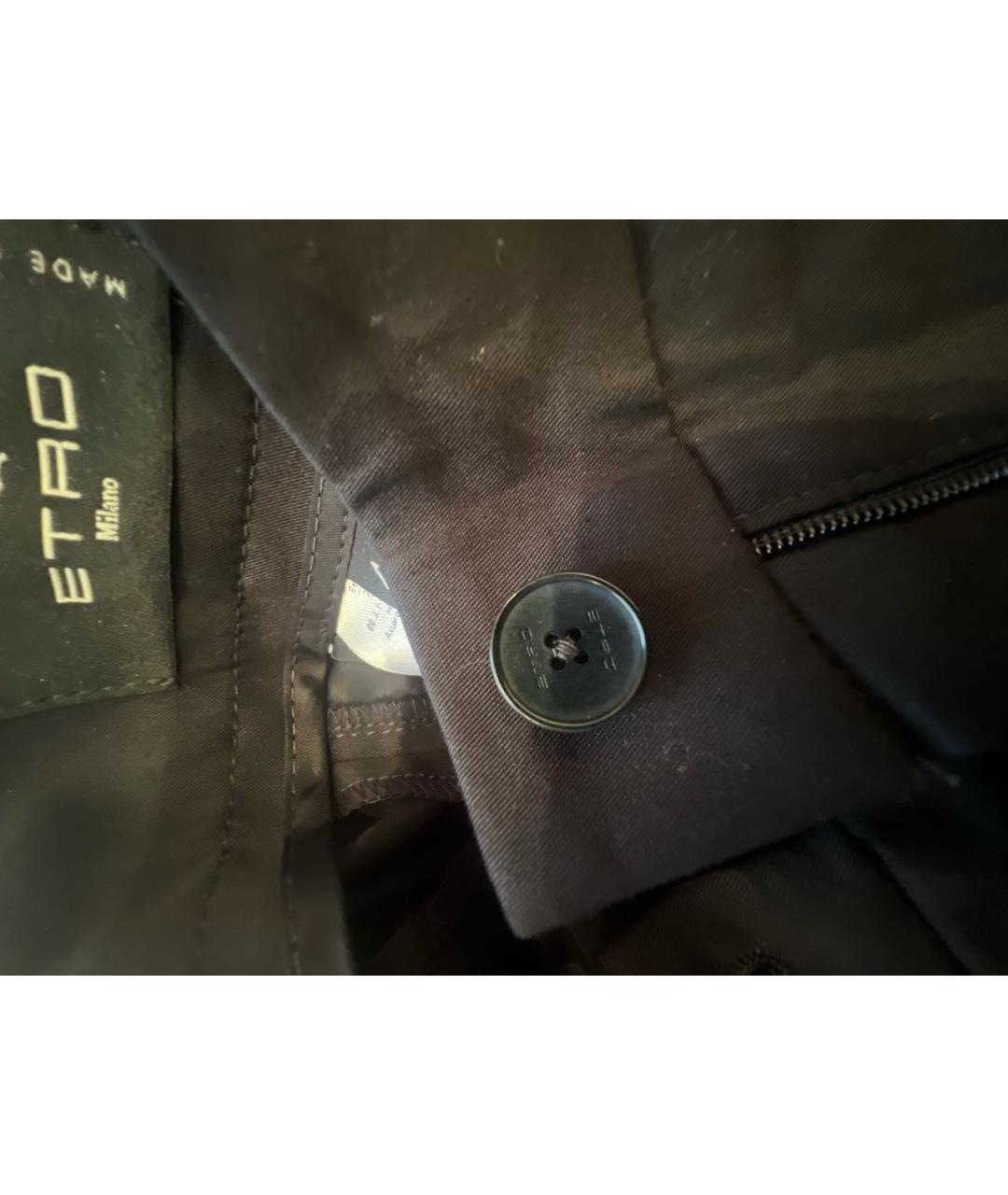 ETRO Черные хлопковые брюки узкие, фото 4