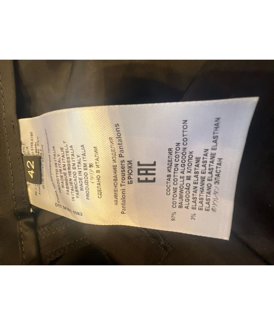 ETRO Черные хлопковые брюки узкие, фото 5