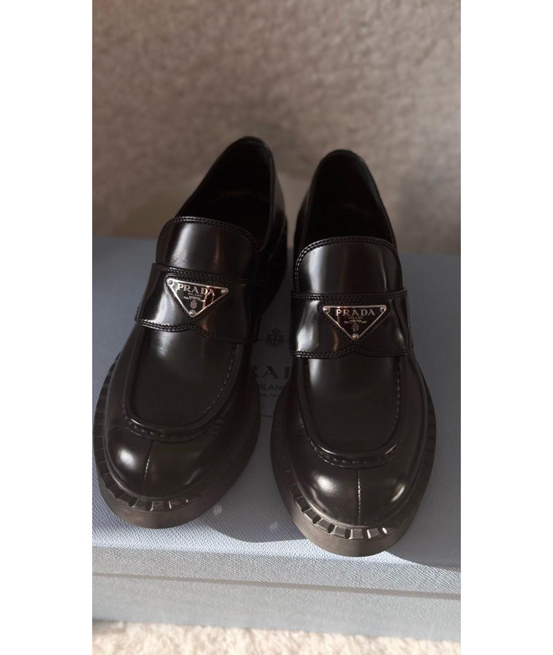 PRADA Черные кожаные лоферы, фото 2