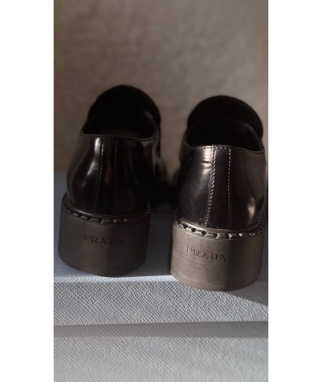 PRADA Черные кожаные лоферы, фото 4