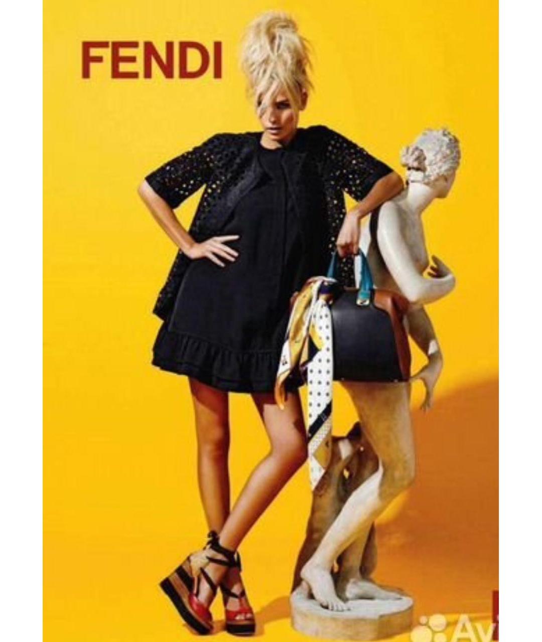 FENDI Коричневые кожаные босоножки, фото 8