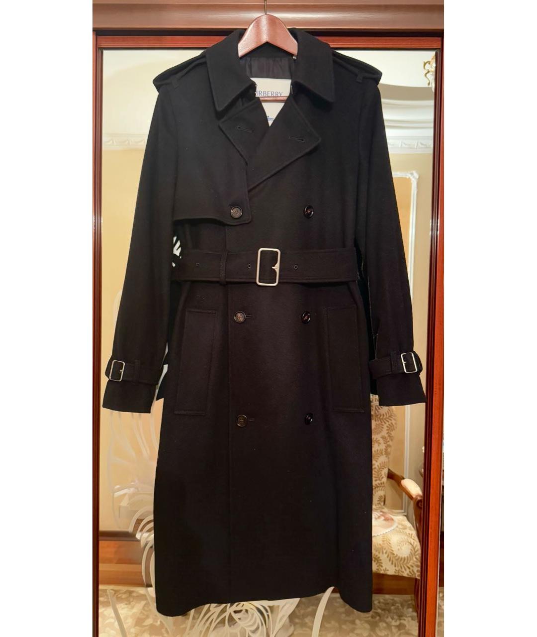 BURBERRY Черное кашемировое пальто, фото 2