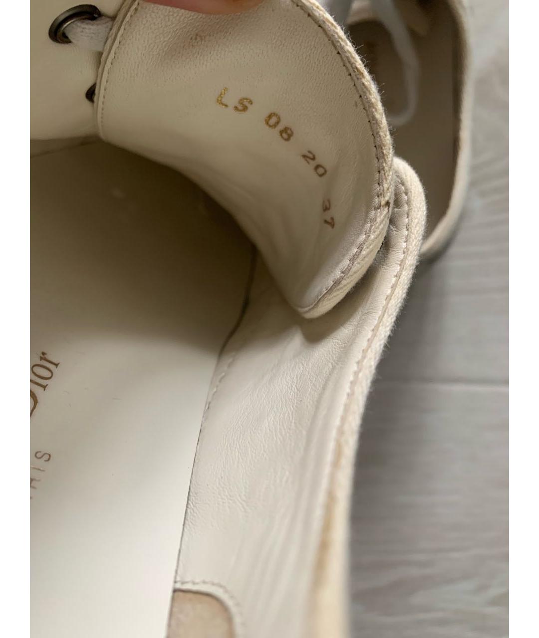 CHRISTIAN DIOR Бежевые текстильные кеды, фото 6