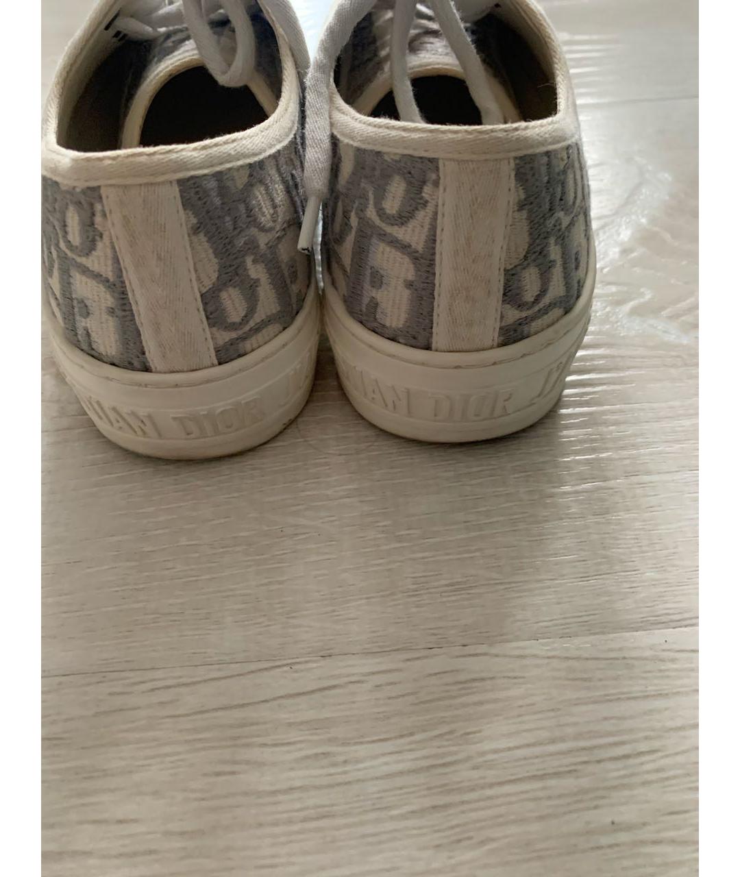 CHRISTIAN DIOR Бежевые текстильные кеды, фото 4