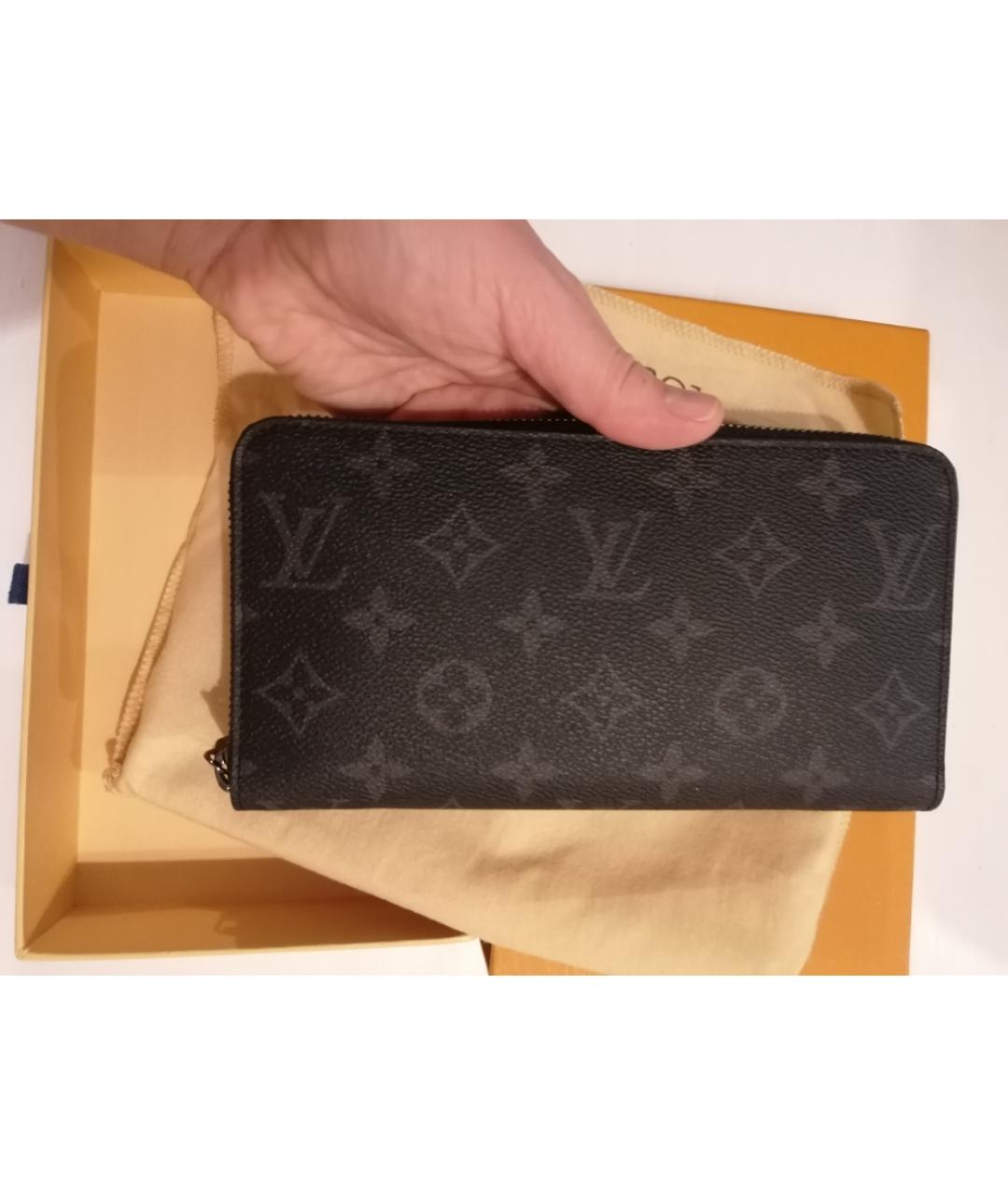 LOUIS VUITTON Серый кожаный кошелек, фото 2