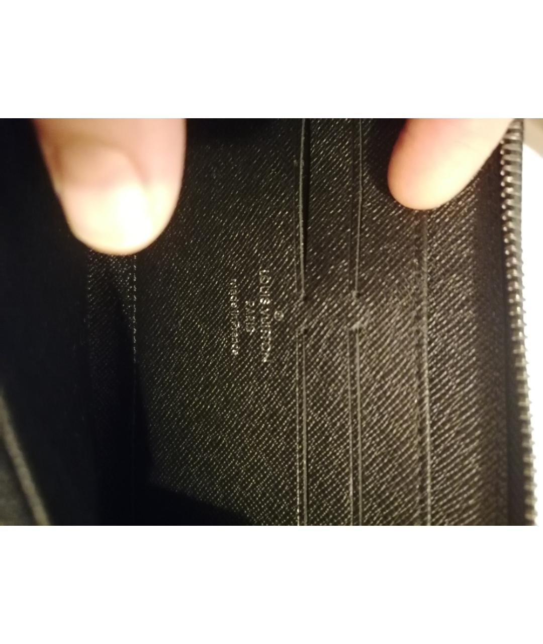 LOUIS VUITTON Серый кожаный кошелек, фото 3