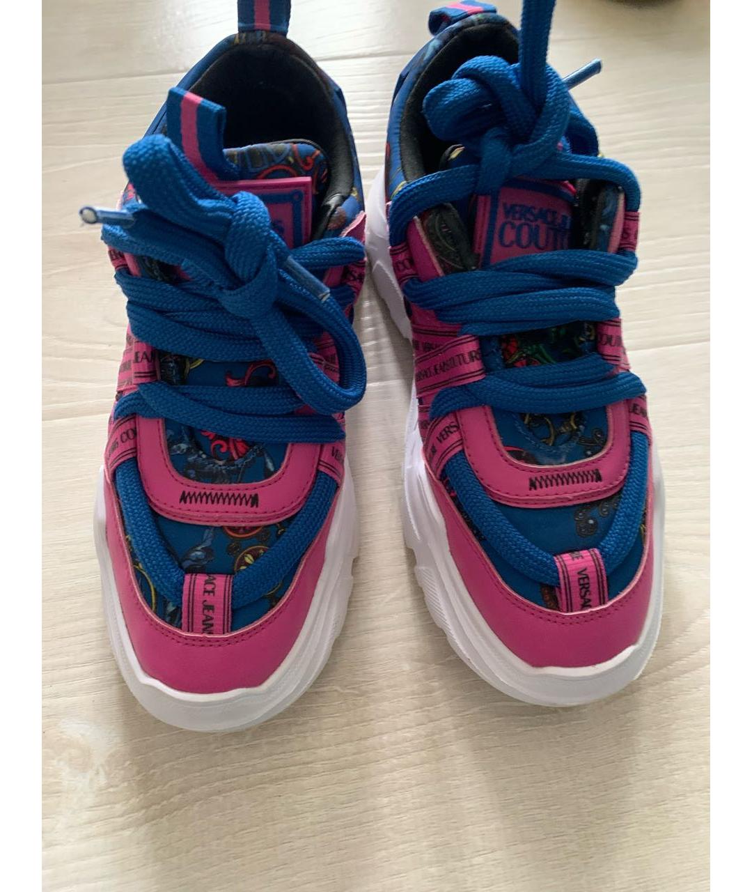 VERSACE Мульти кожаные кроссовки, фото 2