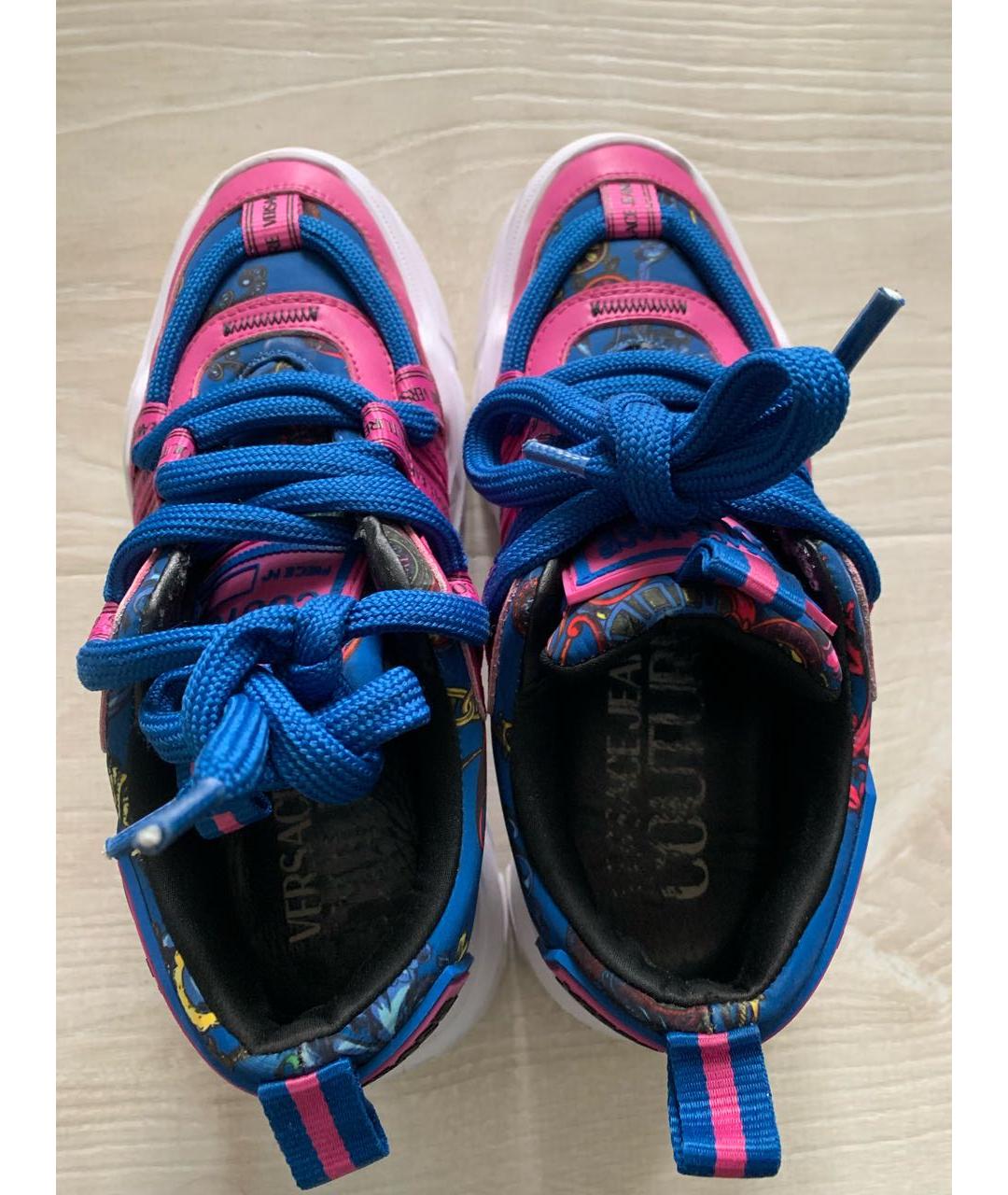 VERSACE Мульти кожаные кроссовки, фото 3