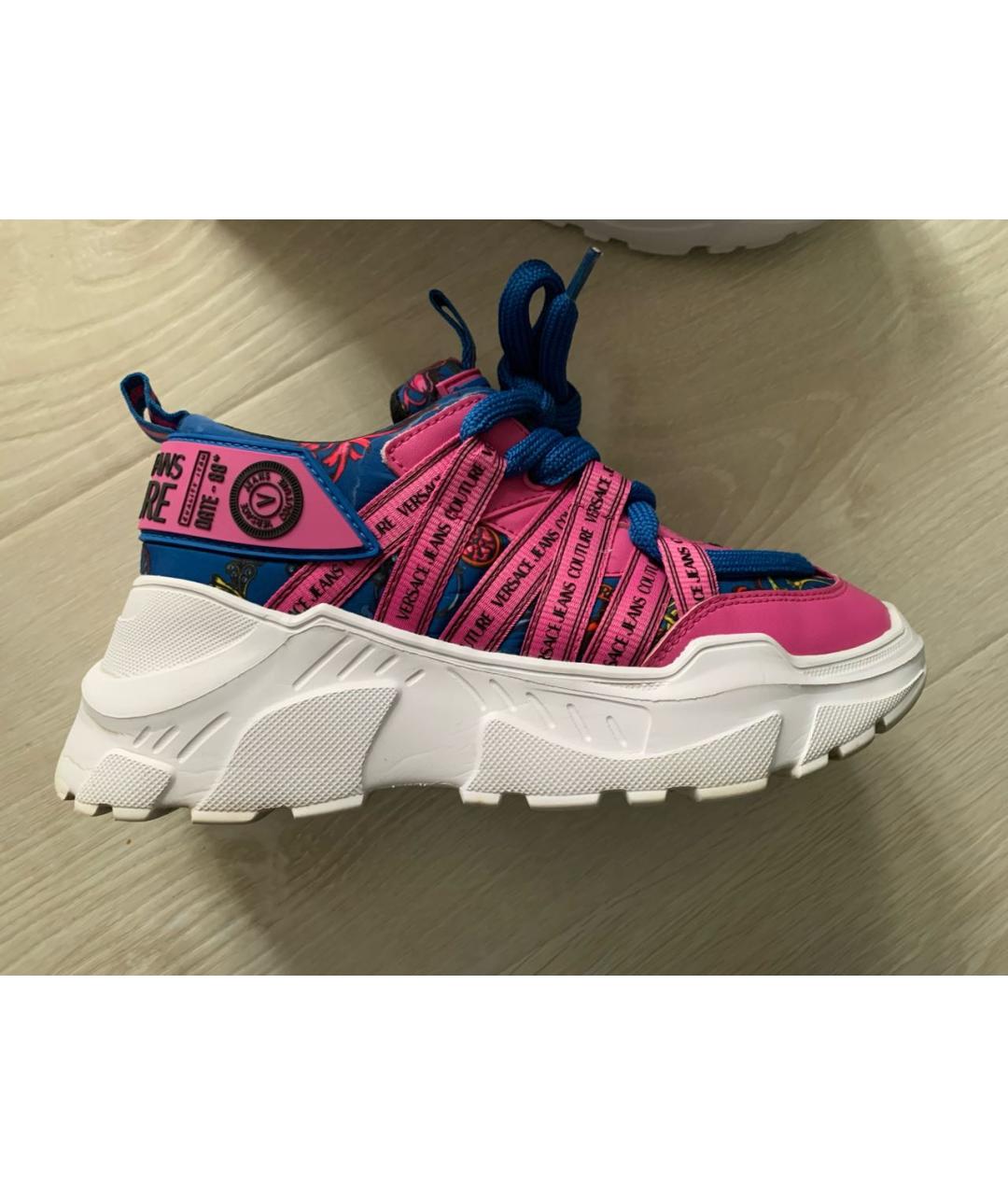 VERSACE Мульти кожаные кроссовки, фото 7