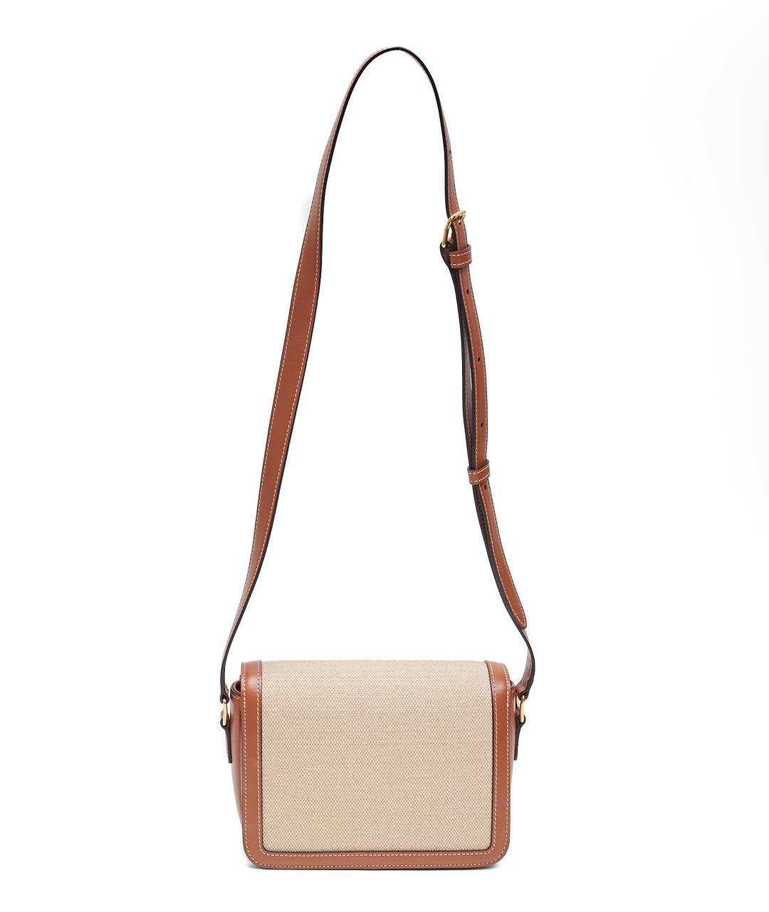 CELINE Бежевая тканевая сумка через плечо, фото 3