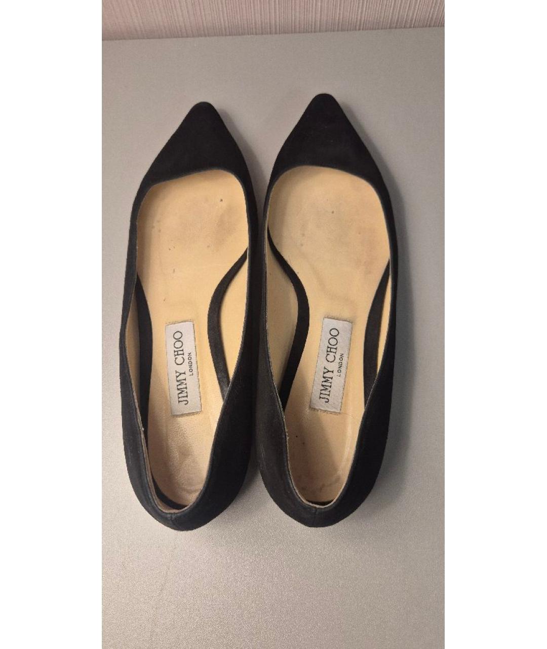 JIMMY CHOO Черные замшевые балетки, фото 3