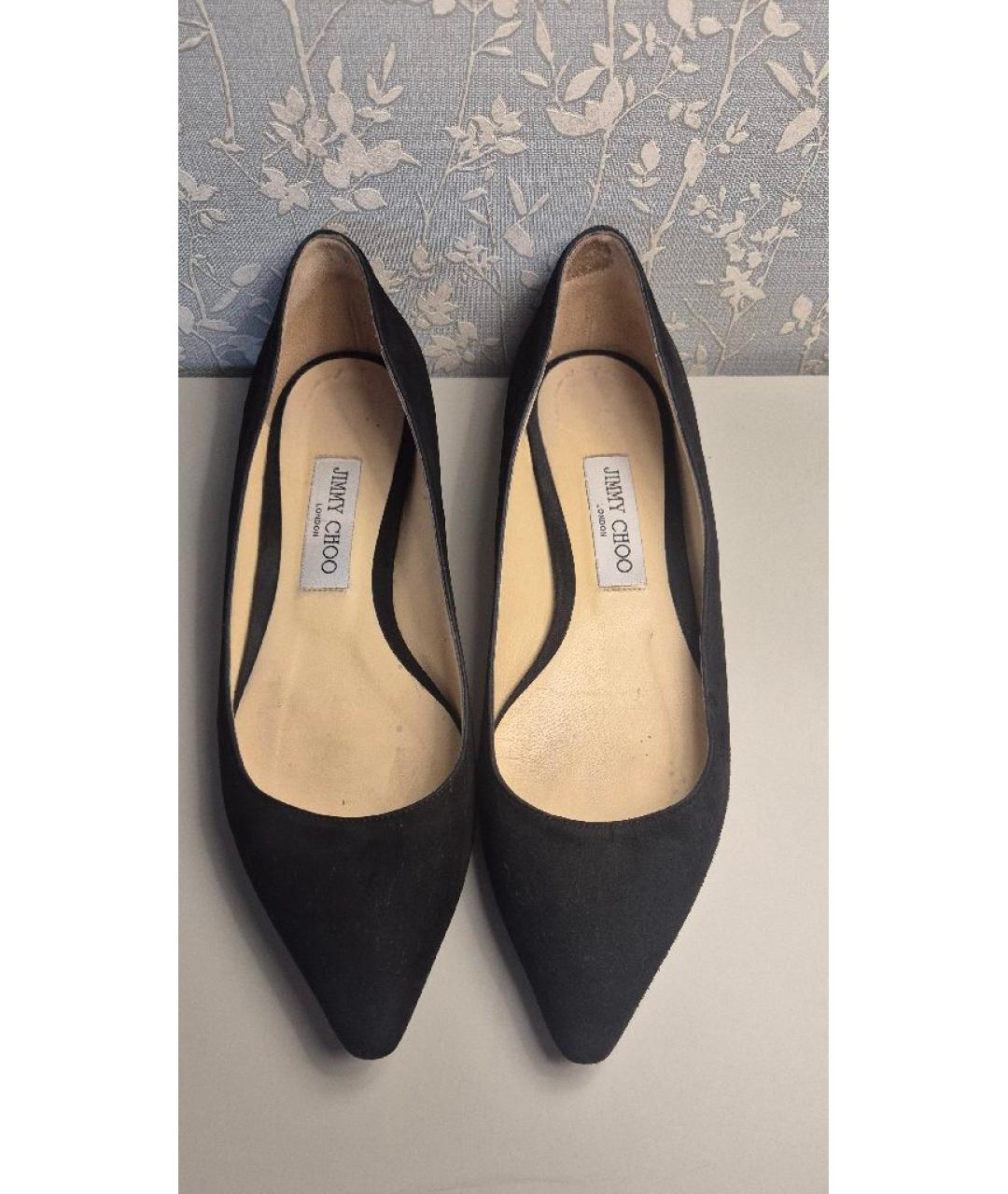 JIMMY CHOO Черные замшевые балетки, фото 2