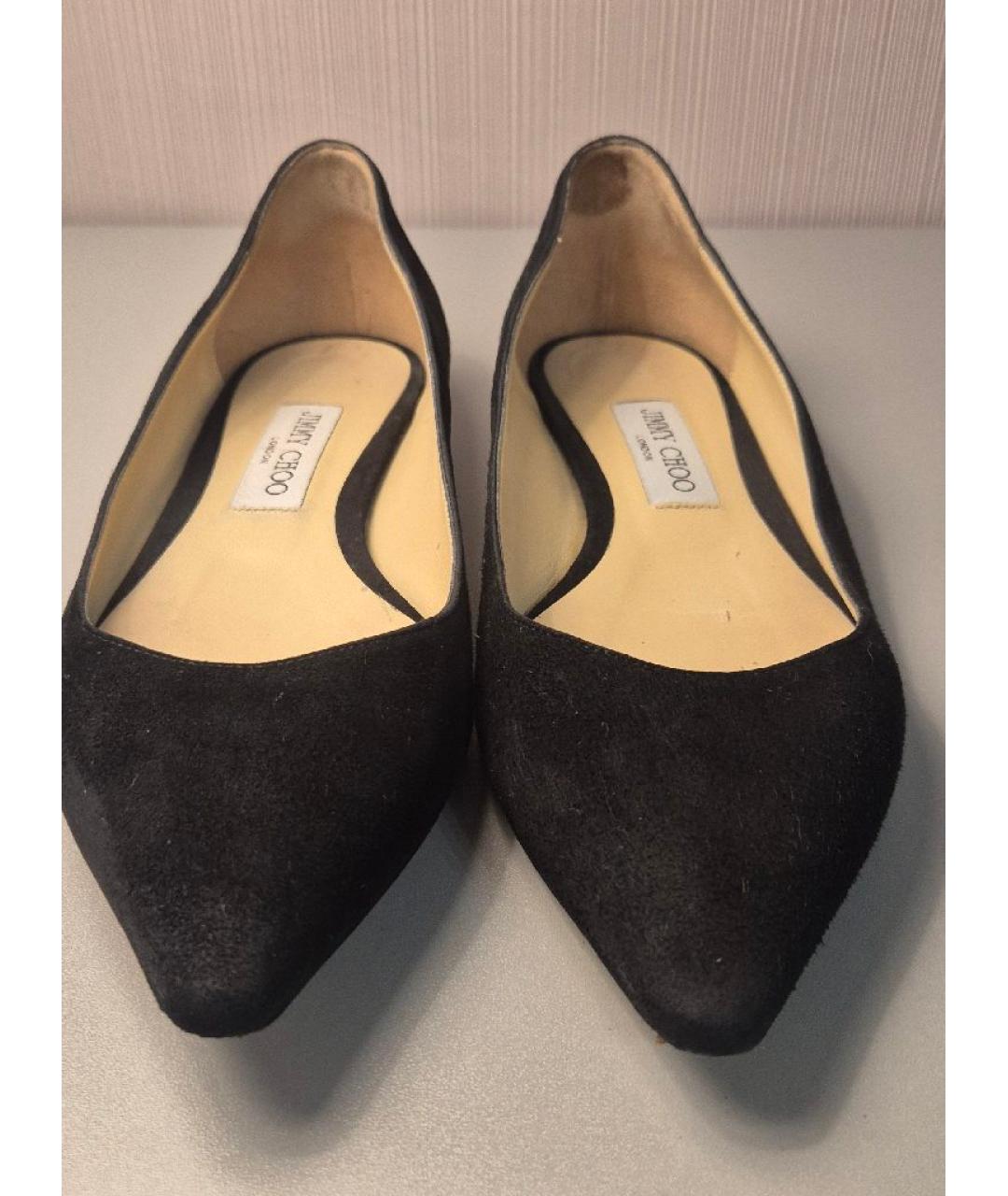 JIMMY CHOO Черные замшевые балетки, фото 8