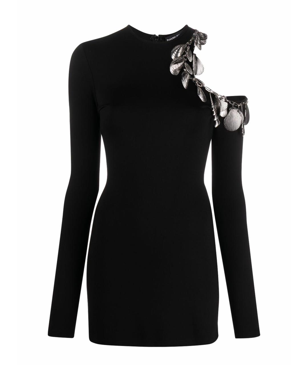 DAVID KOMA Черное вискозное коктейльное платье, фото 1