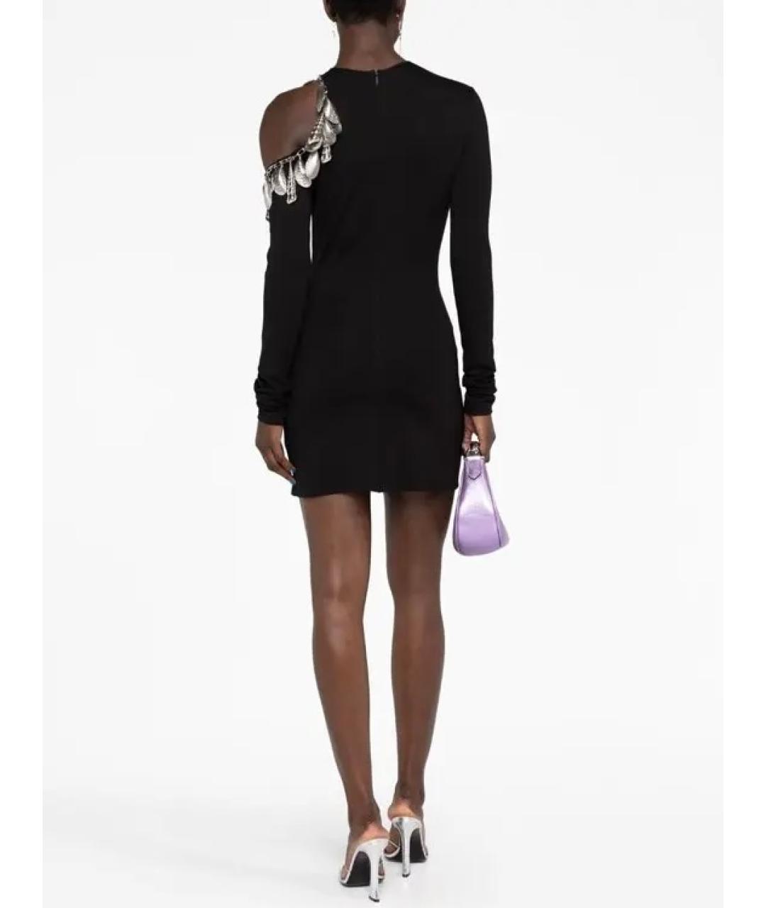 DAVID KOMA Черное вискозное коктейльное платье, фото 3