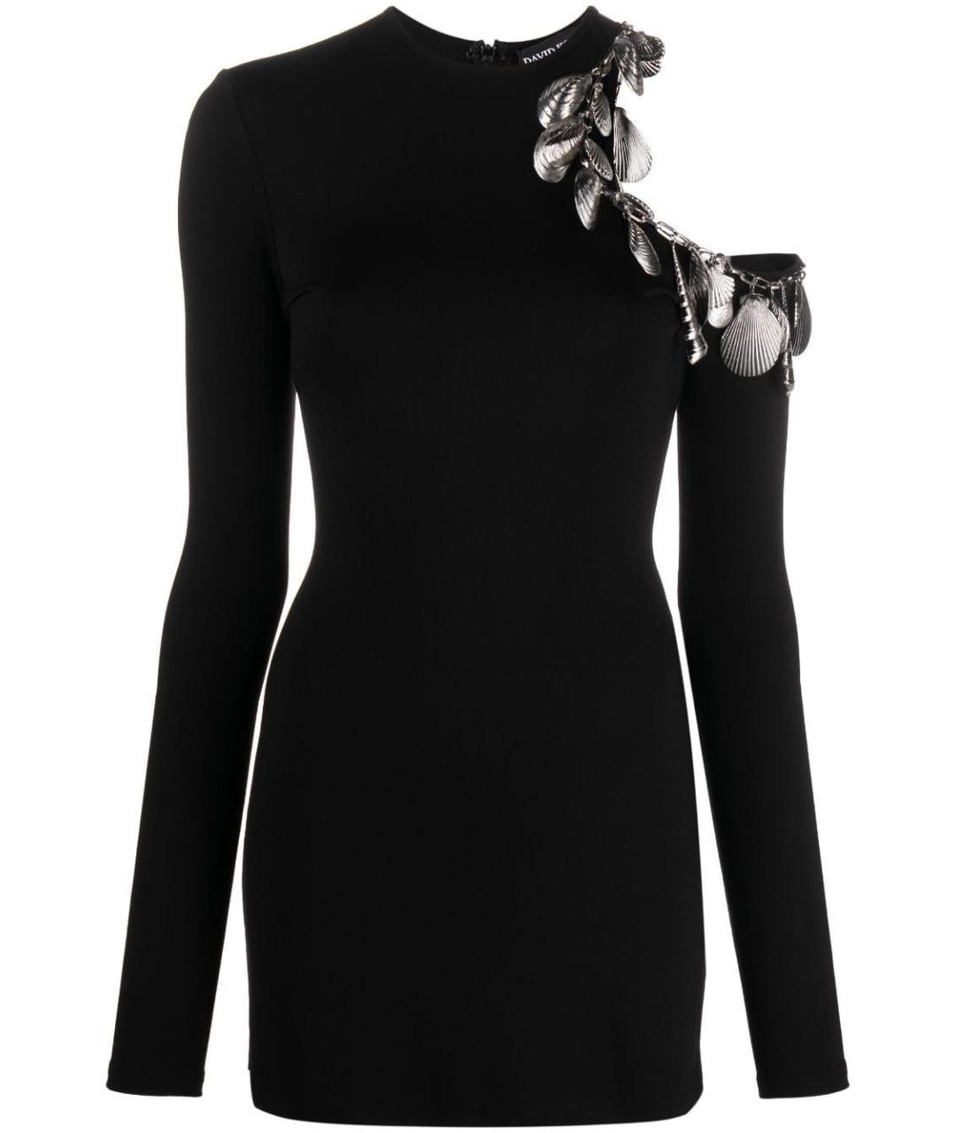 DAVID KOMA Черное вискозное коктейльное платье, фото 4