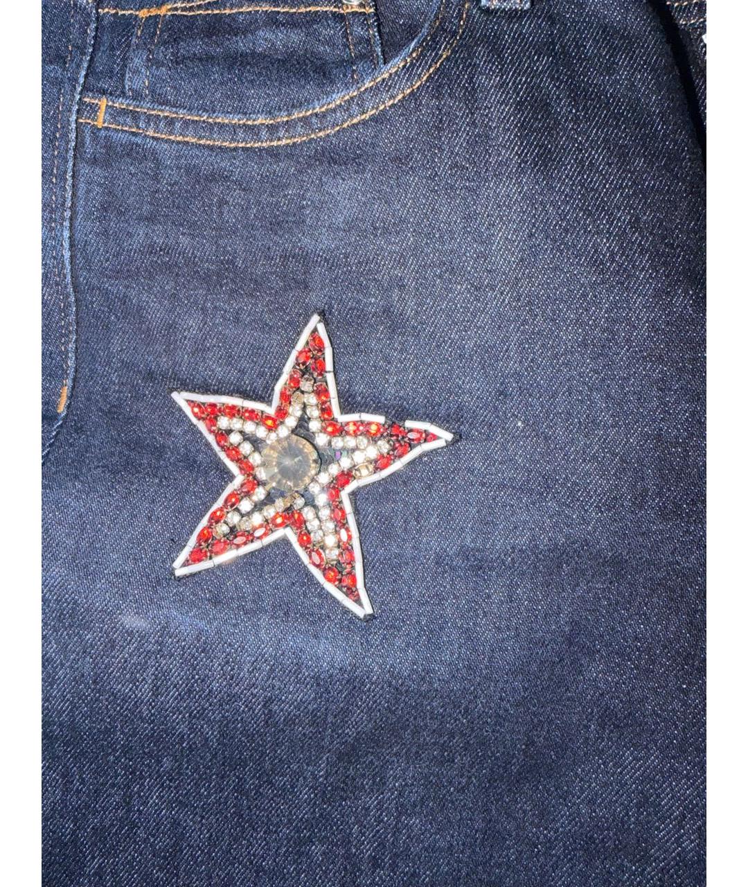 ICEBERG Темно-синие хлопковые прямые джинсы, фото 4