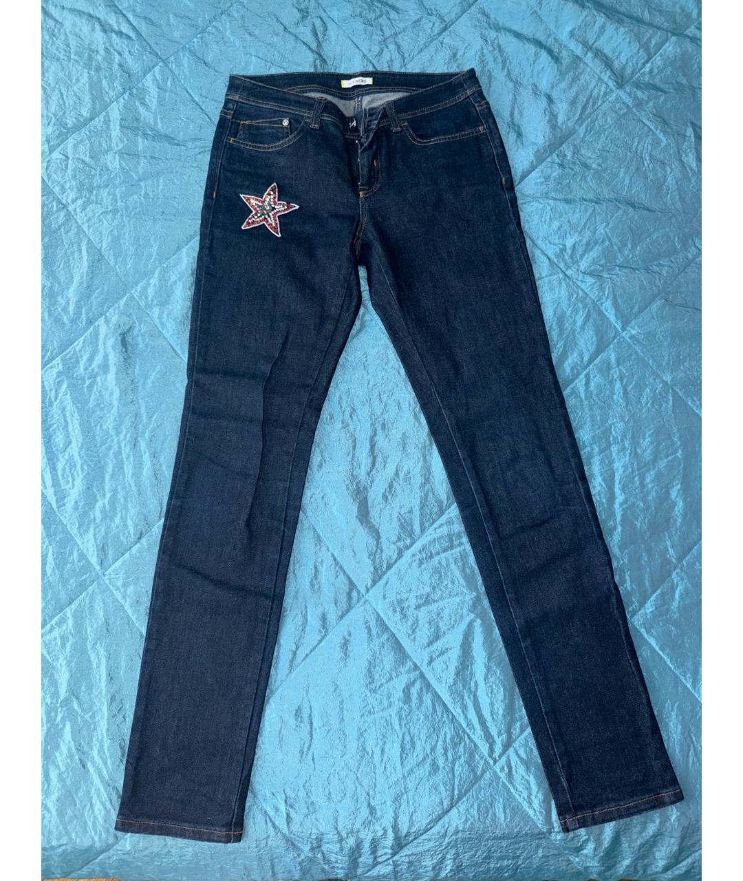 ICEBERG Темно-синие хлопковые прямые джинсы, фото 6