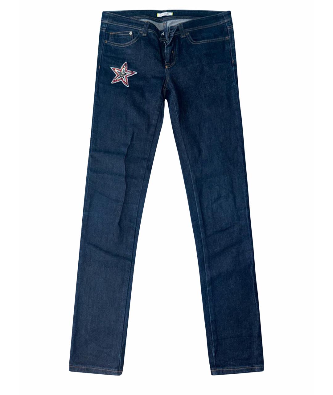 ICEBERG Темно-синие хлопковые прямые джинсы, фото 1