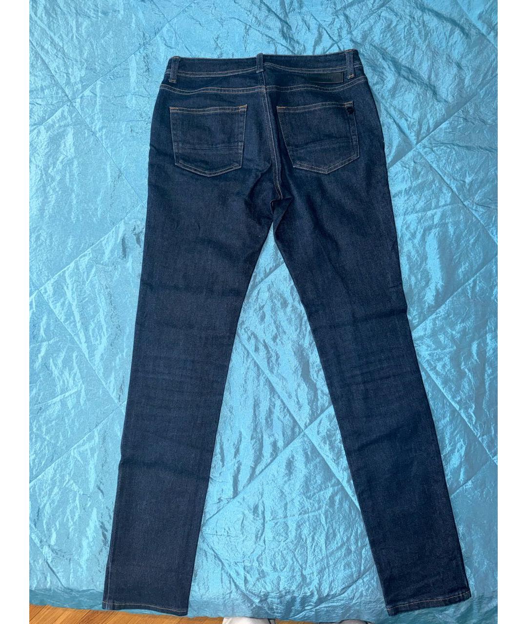 ICEBERG Темно-синие хлопковые прямые джинсы, фото 2