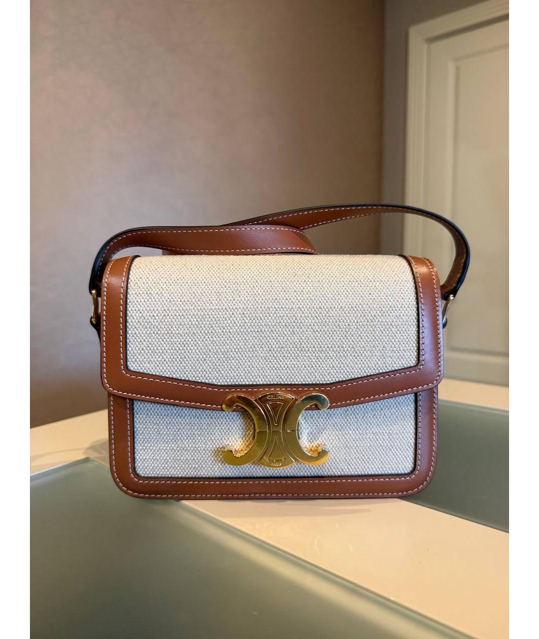 CELINE Бежевая сумка через плечо, фото 6