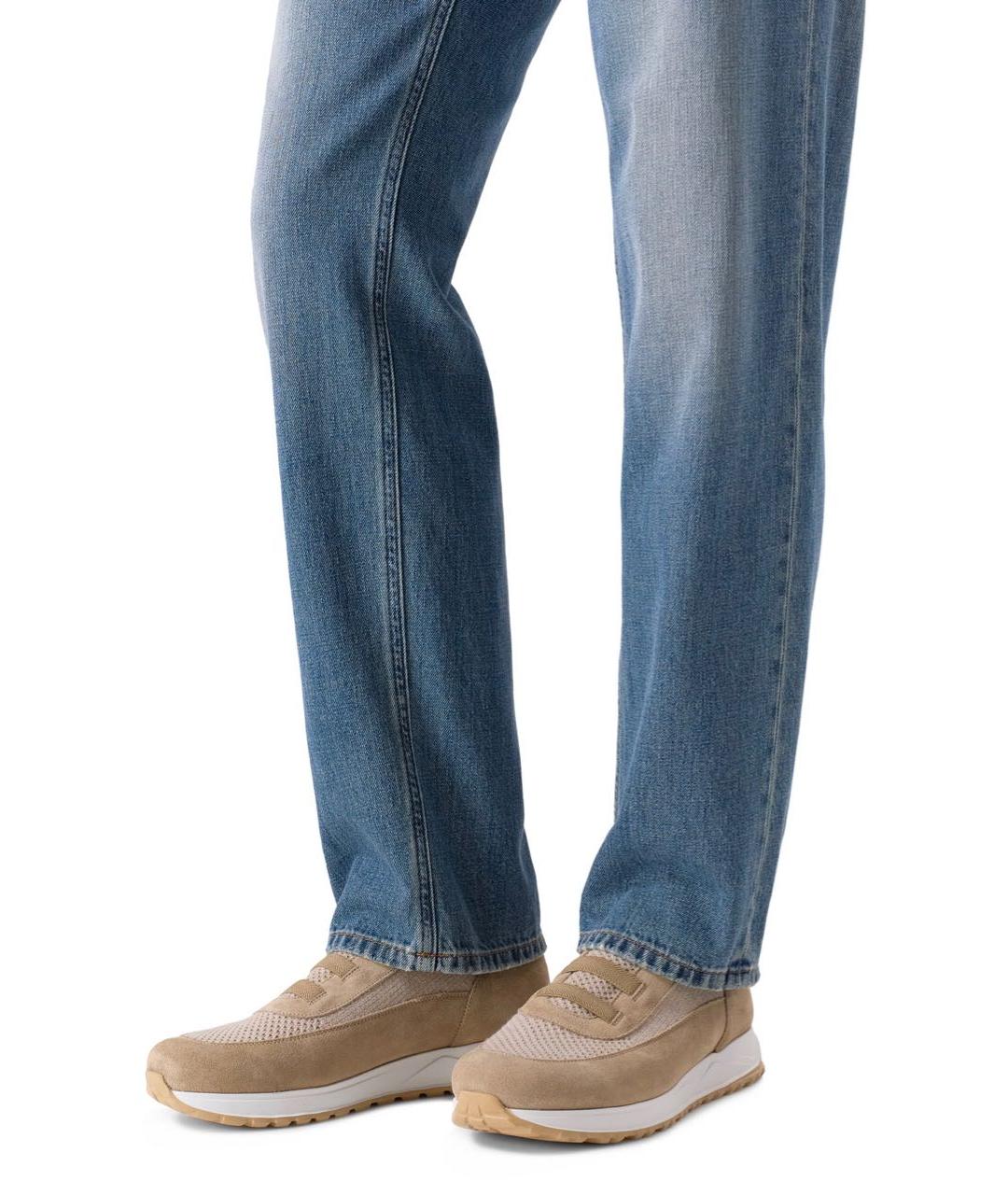 DOUCAL'S Бежевые замшевые низкие кроссовки / кеды, фото 6