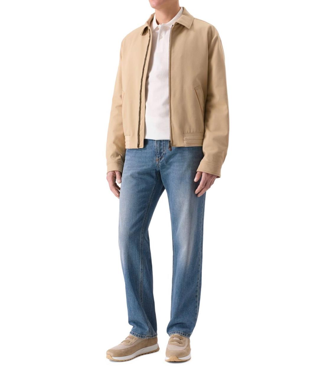 DOUCAL'S Бежевые замшевые низкие кроссовки / кеды, фото 4