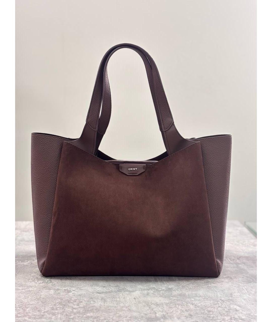 DKNY Коричневая сумка тоут из искусственной кожи, фото 7