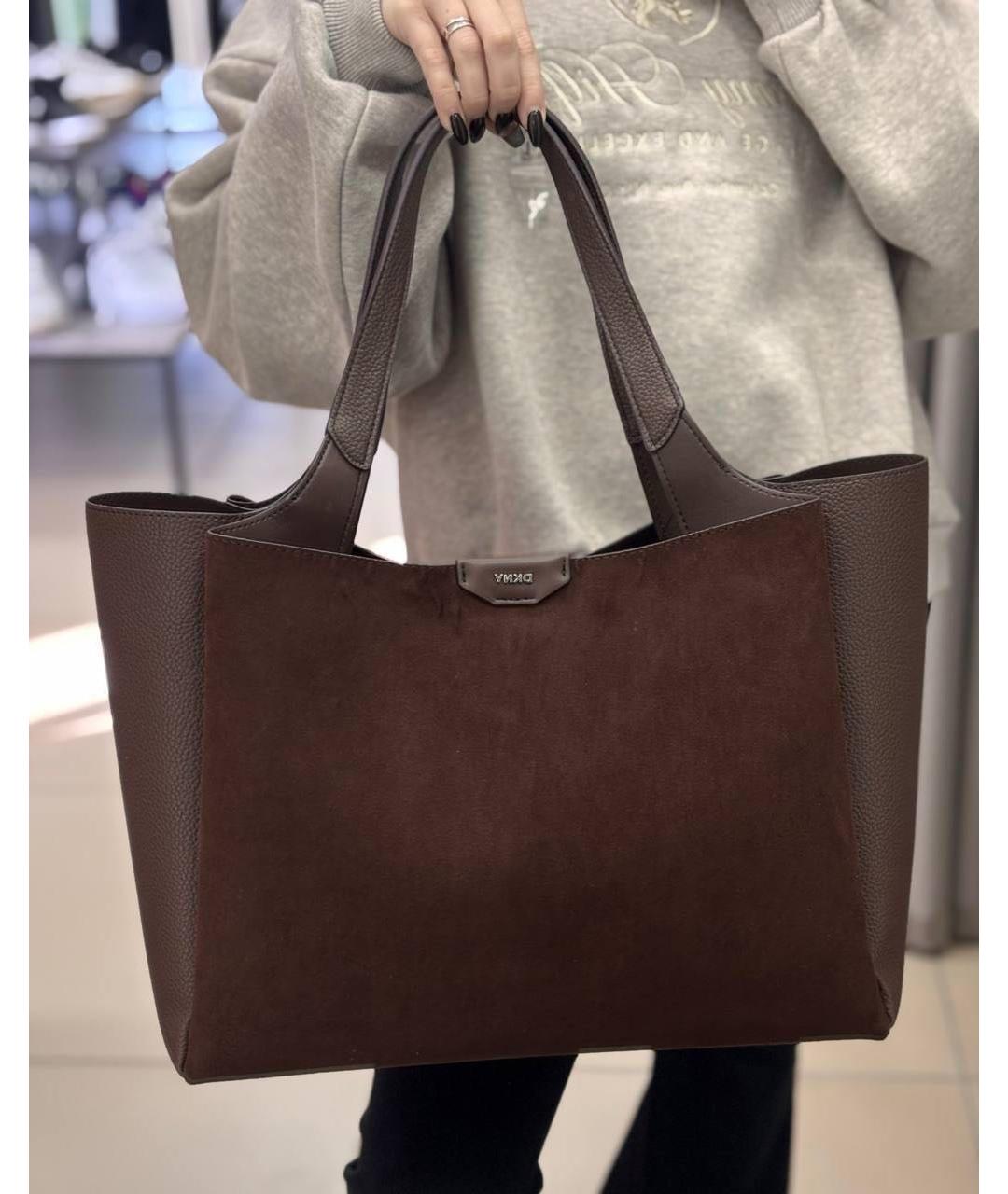 DKNY Коричневая сумка тоут из искусственной кожи, фото 6