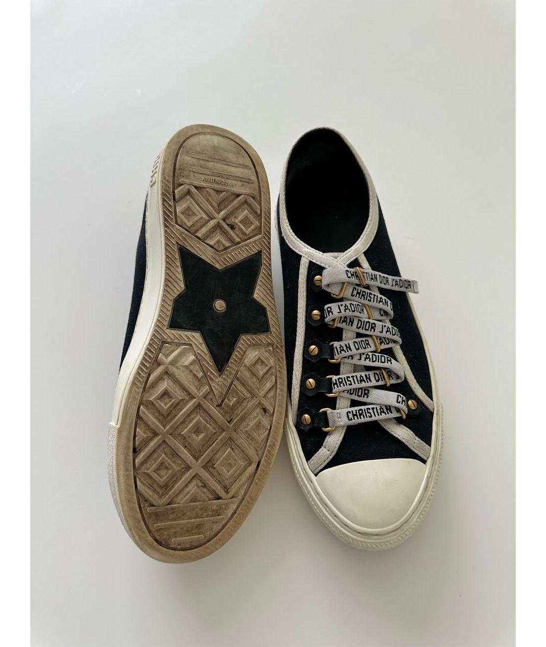CHRISTIAN DIOR Черные текстильные кеды, фото 5