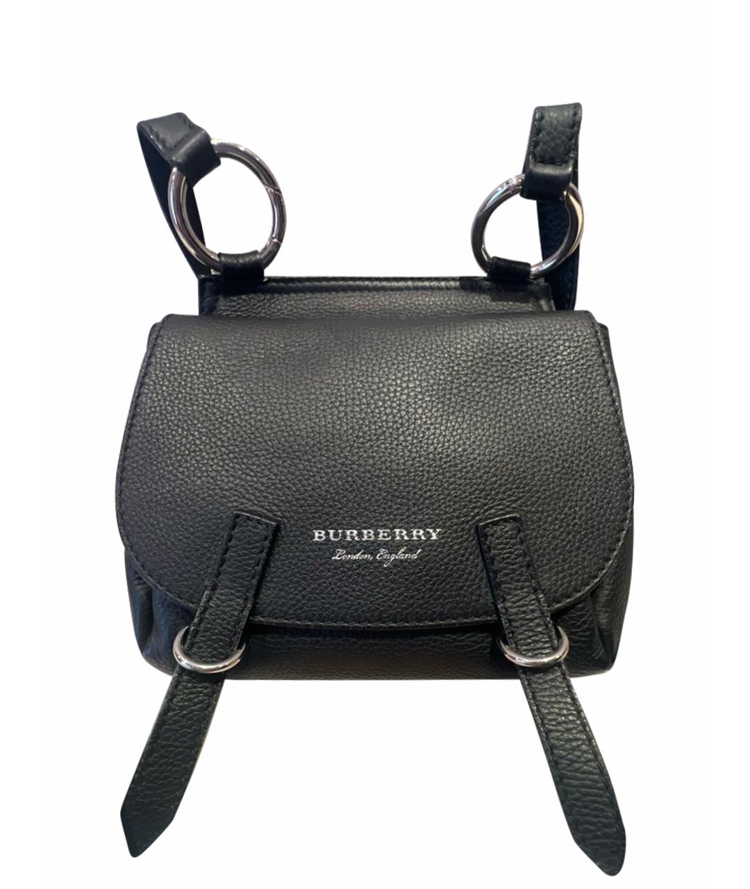 BURBERRY Черная кожаная сумка через плечо, фото 1