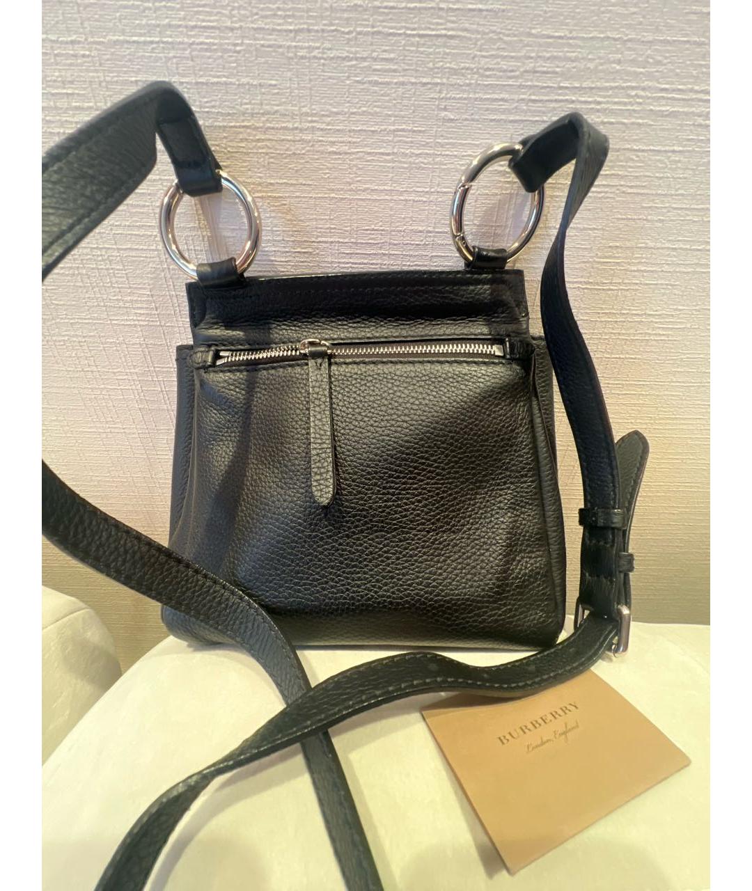 BURBERRY Черная кожаная сумка через плечо, фото 3