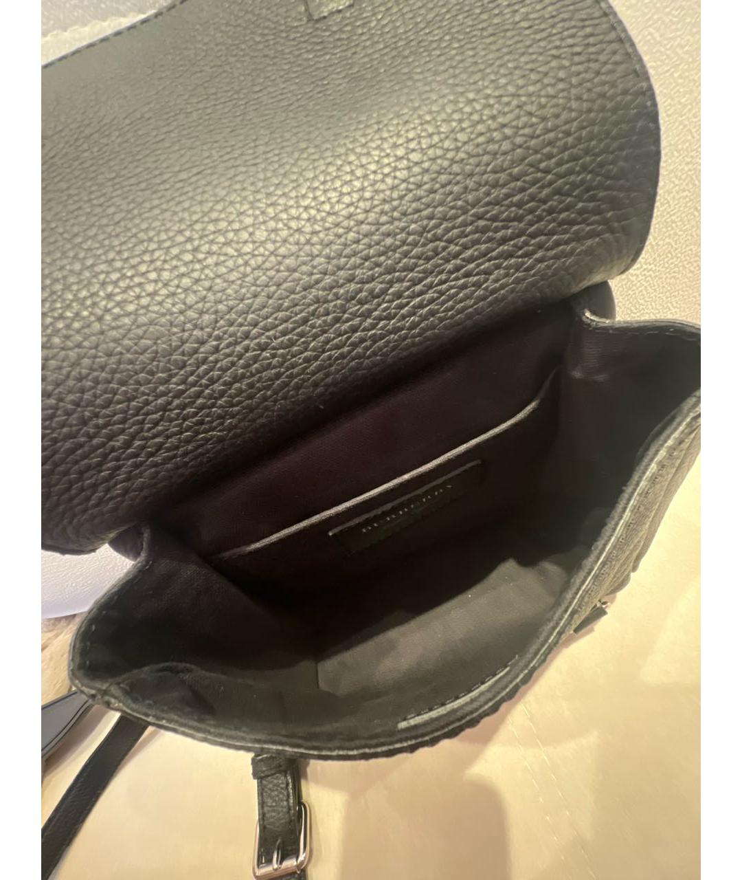 BURBERRY Черная кожаная сумка через плечо, фото 4