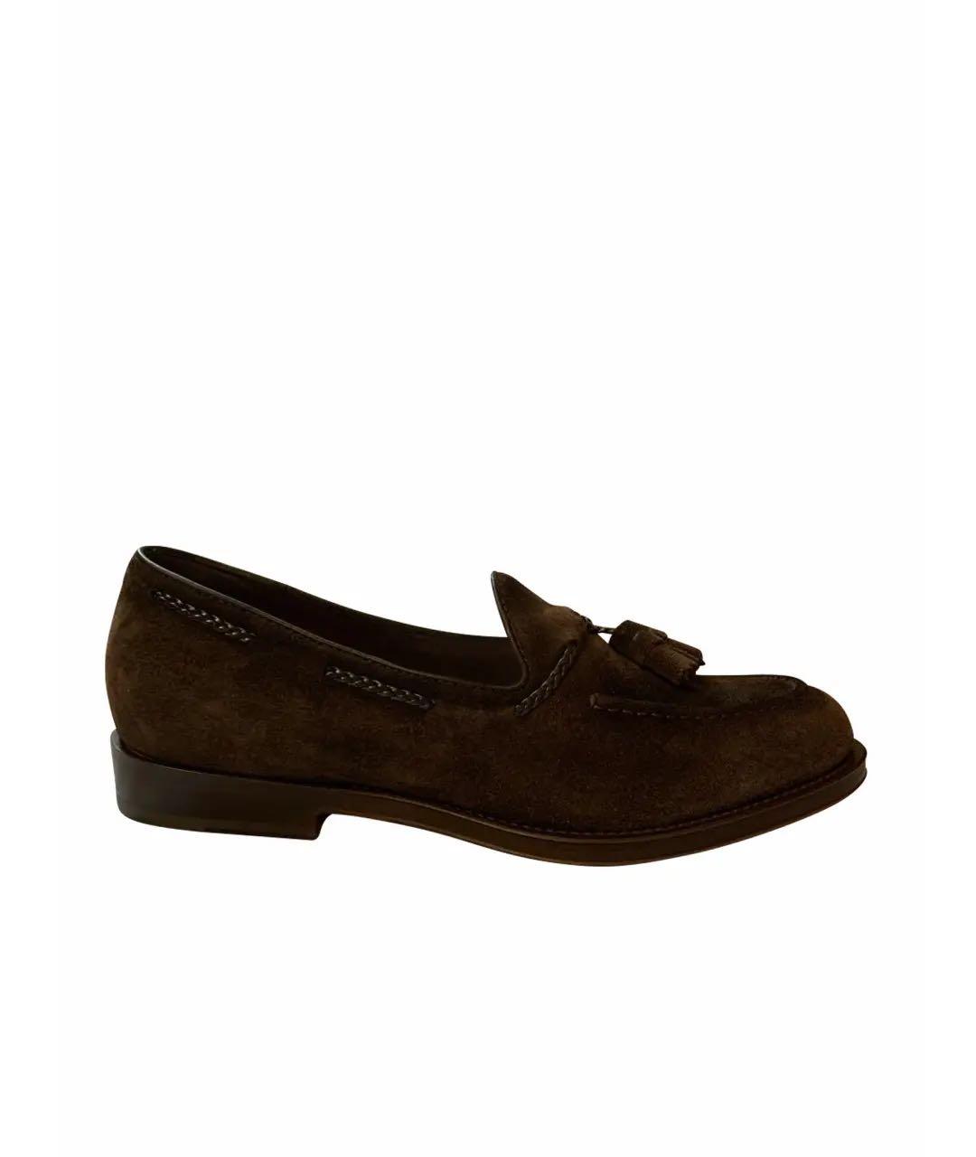 SANTONI Коричневые замшевые лоферы, фото 6