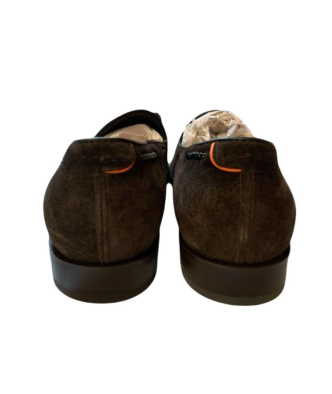 SANTONI Коричневые замшевые лоферы, фото 4