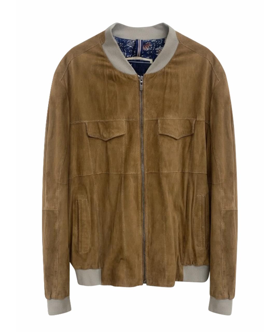PAL ZILERI Бежевая замшевая куртка, фото 1