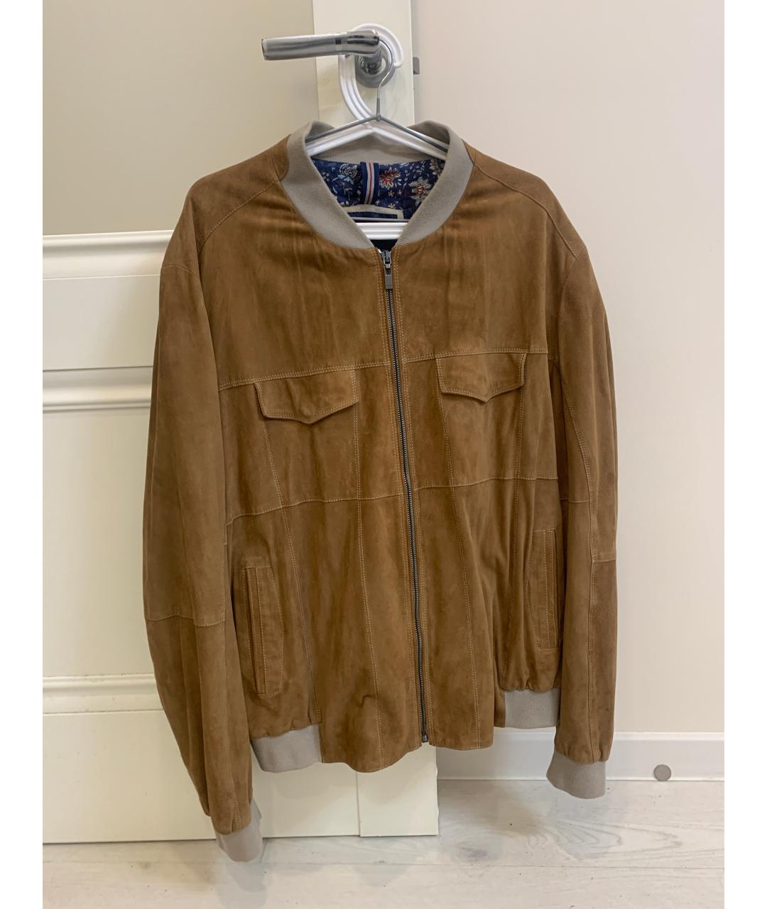 PAL ZILERI Бежевая замшевая куртка, фото 5