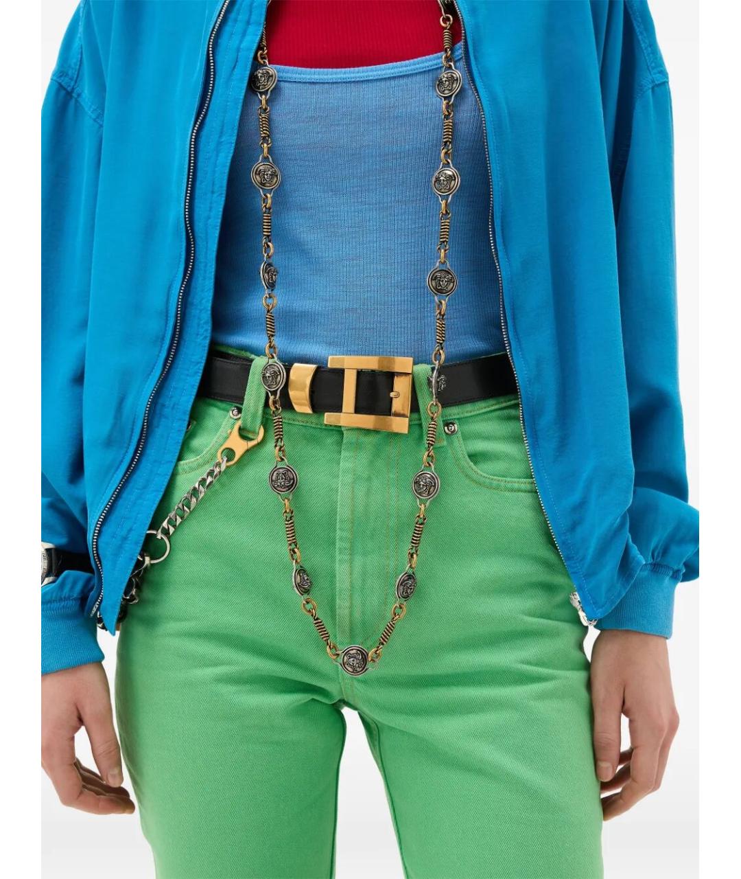 VERSACE Черный кожаный ремень, фото 2