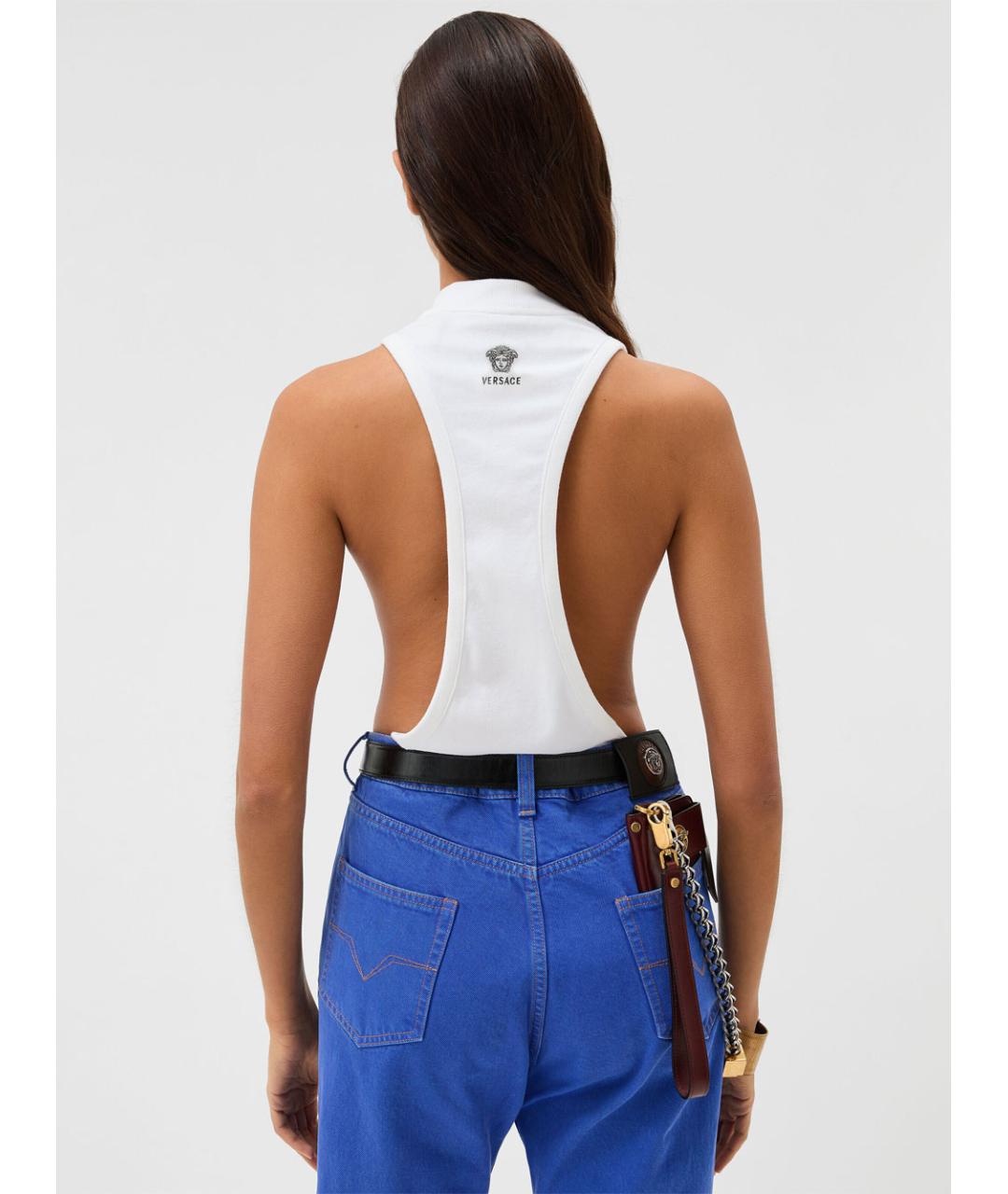 VERSACE Белая шелковая майка, фото 3