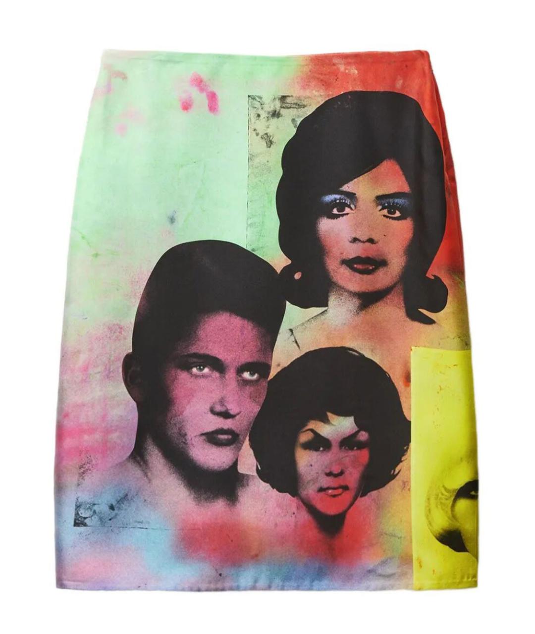 VERSACE Мульти шелковая юбка мини, фото 1