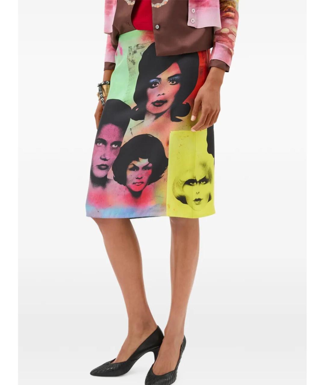 VERSACE Мульти шелковая юбка мини, фото 2