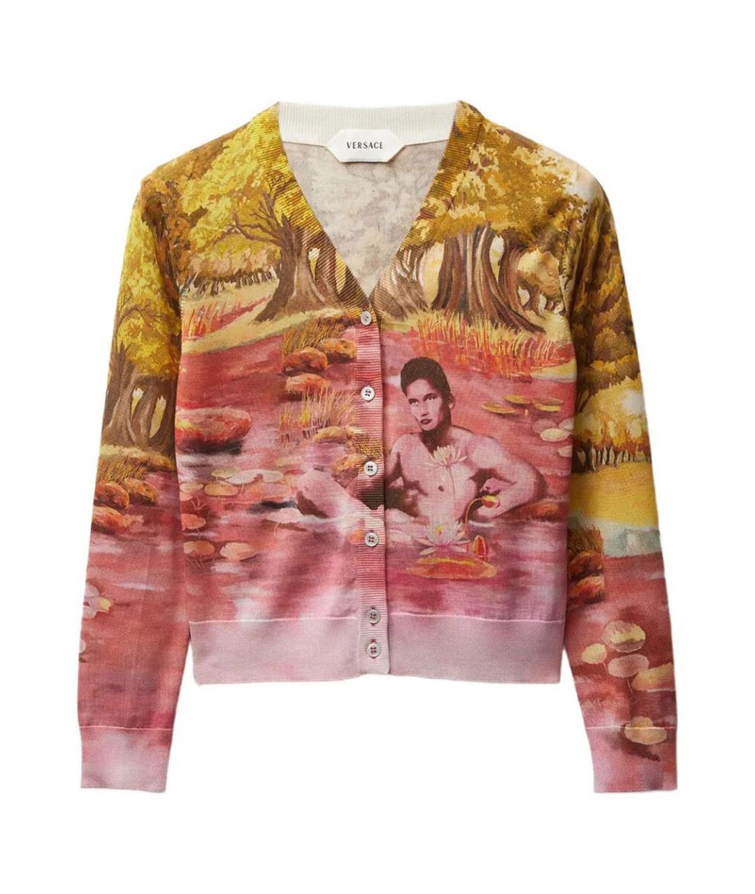 VERSACE Мульти шелковый кардиган, фото 1