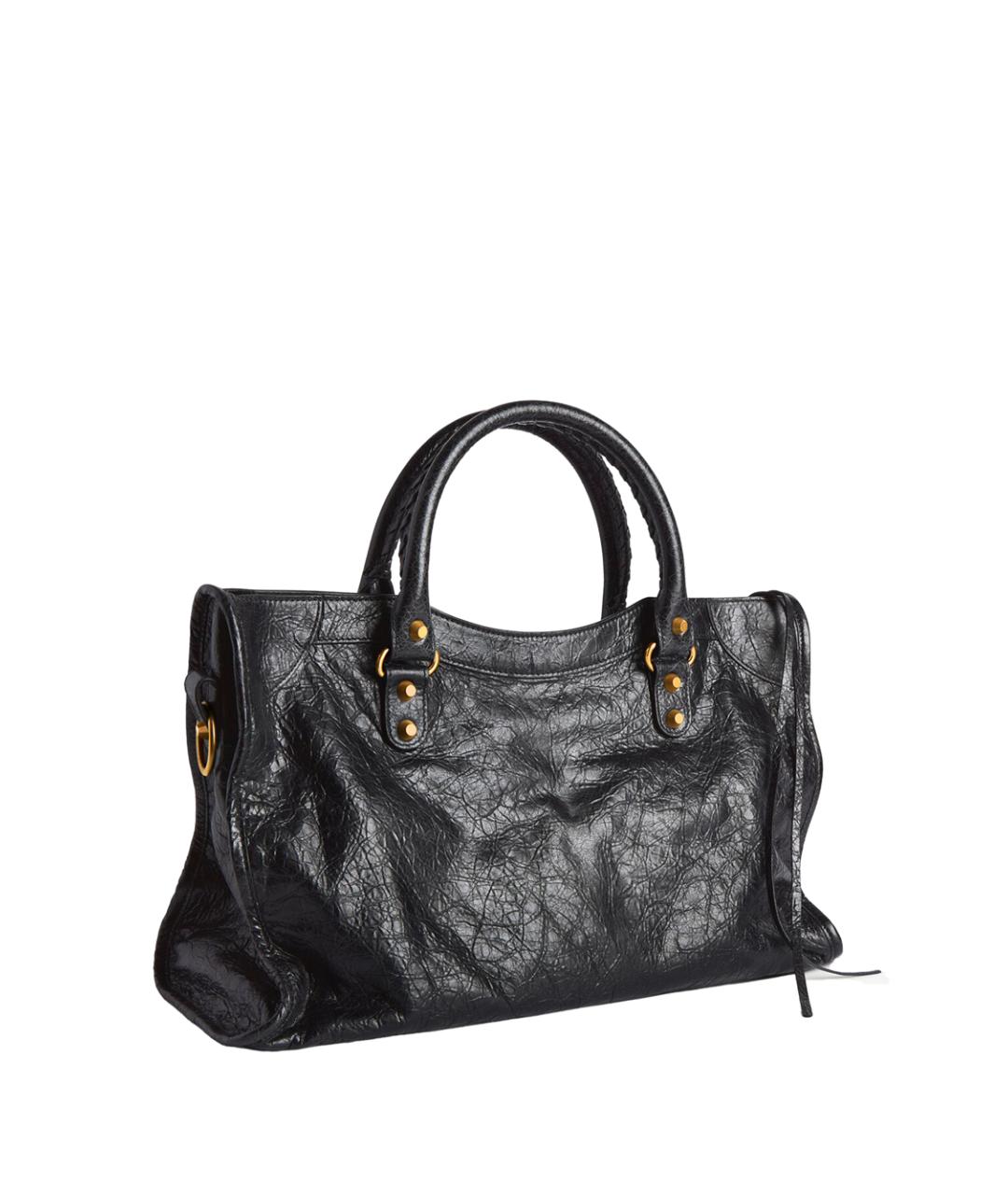 BALENCIAGA Черная кожаная сумка тоут, фото 2