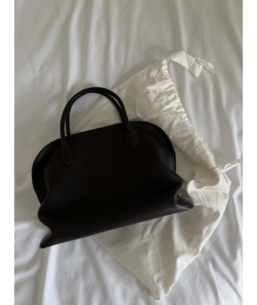 THE ROW Черная кожаная сумка с короткими ручками, фото 2