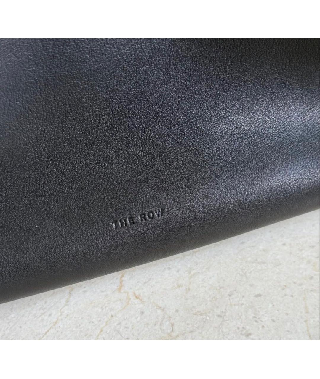 THE ROW Черная кожаная сумка с короткими ручками, фото 4