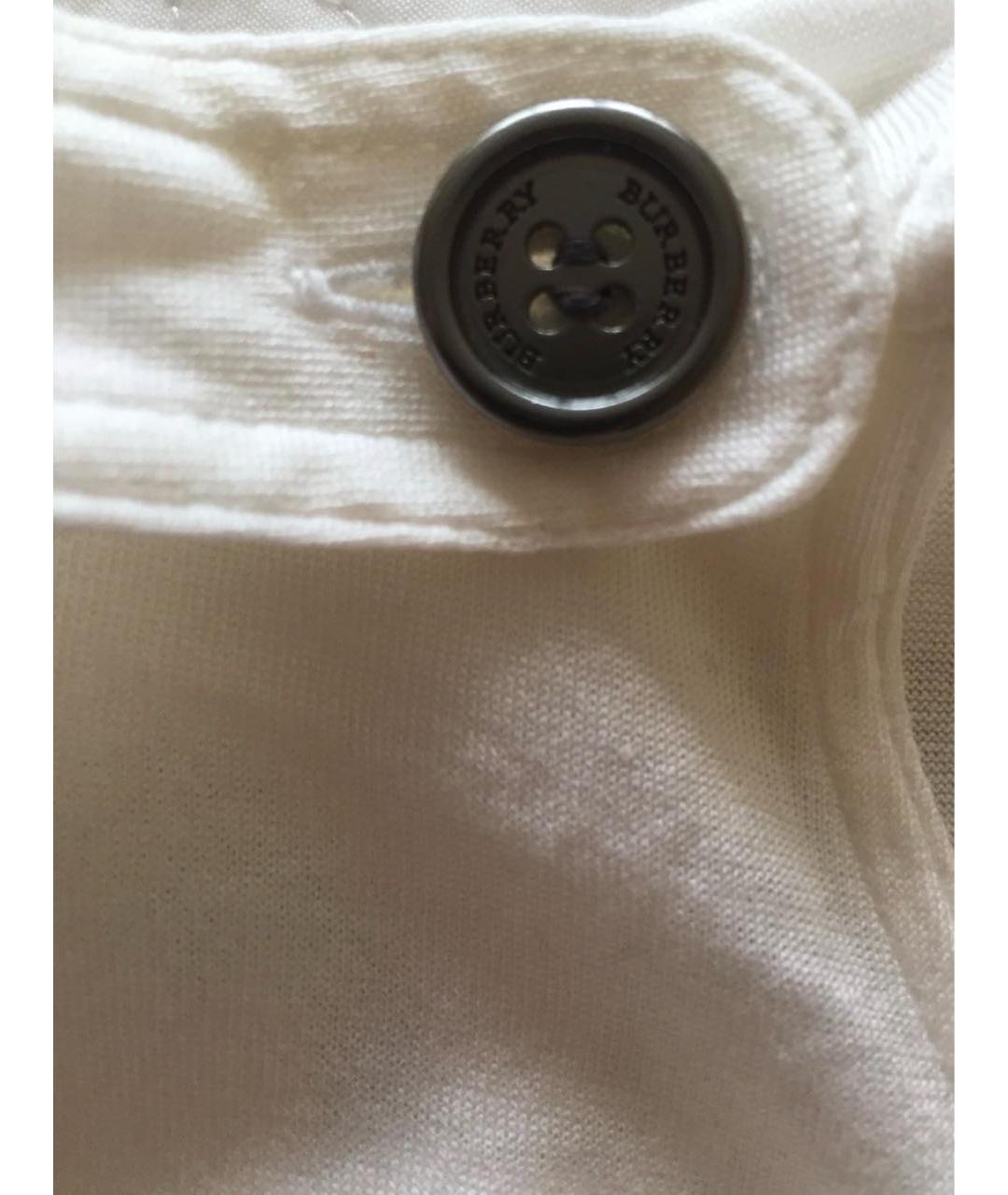 BURBERRY Белое хлопковое повседневное платье, фото 4